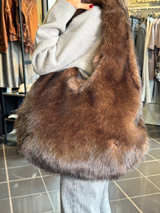 Maxi bag peluche marrone 2395