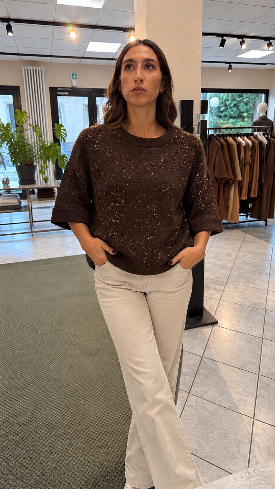 Maglioncino testa di moro con lurex