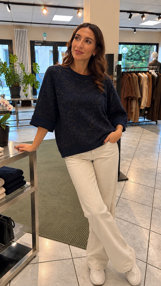 Maglioncino blu con lurex