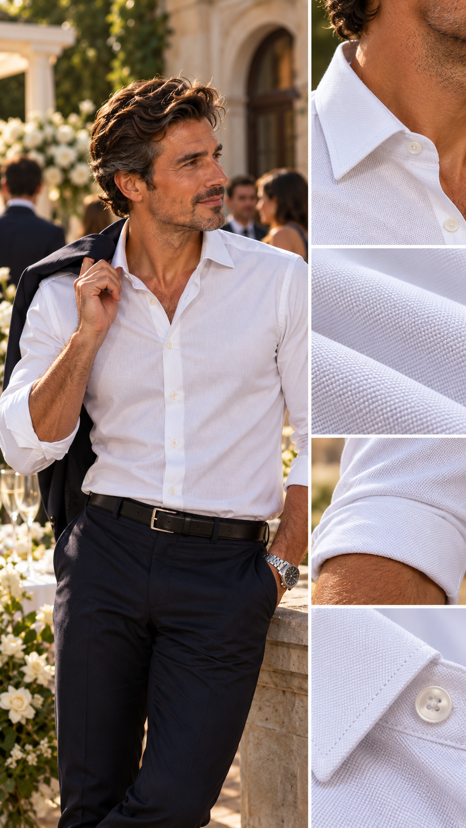 Camicia bianca slim cotone oxford