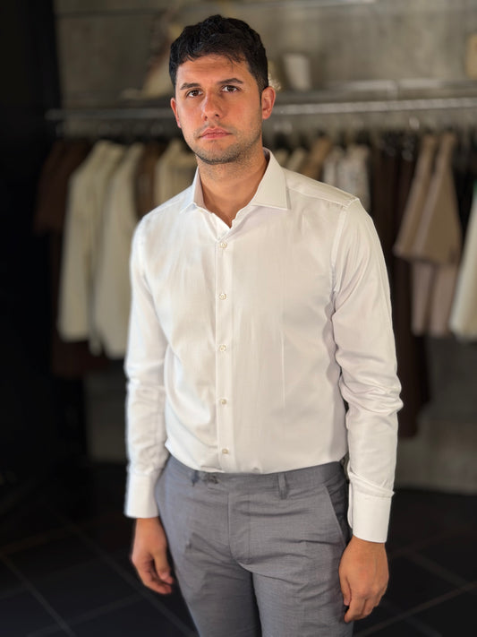 Camicia in cotone Oxford bianca 2275