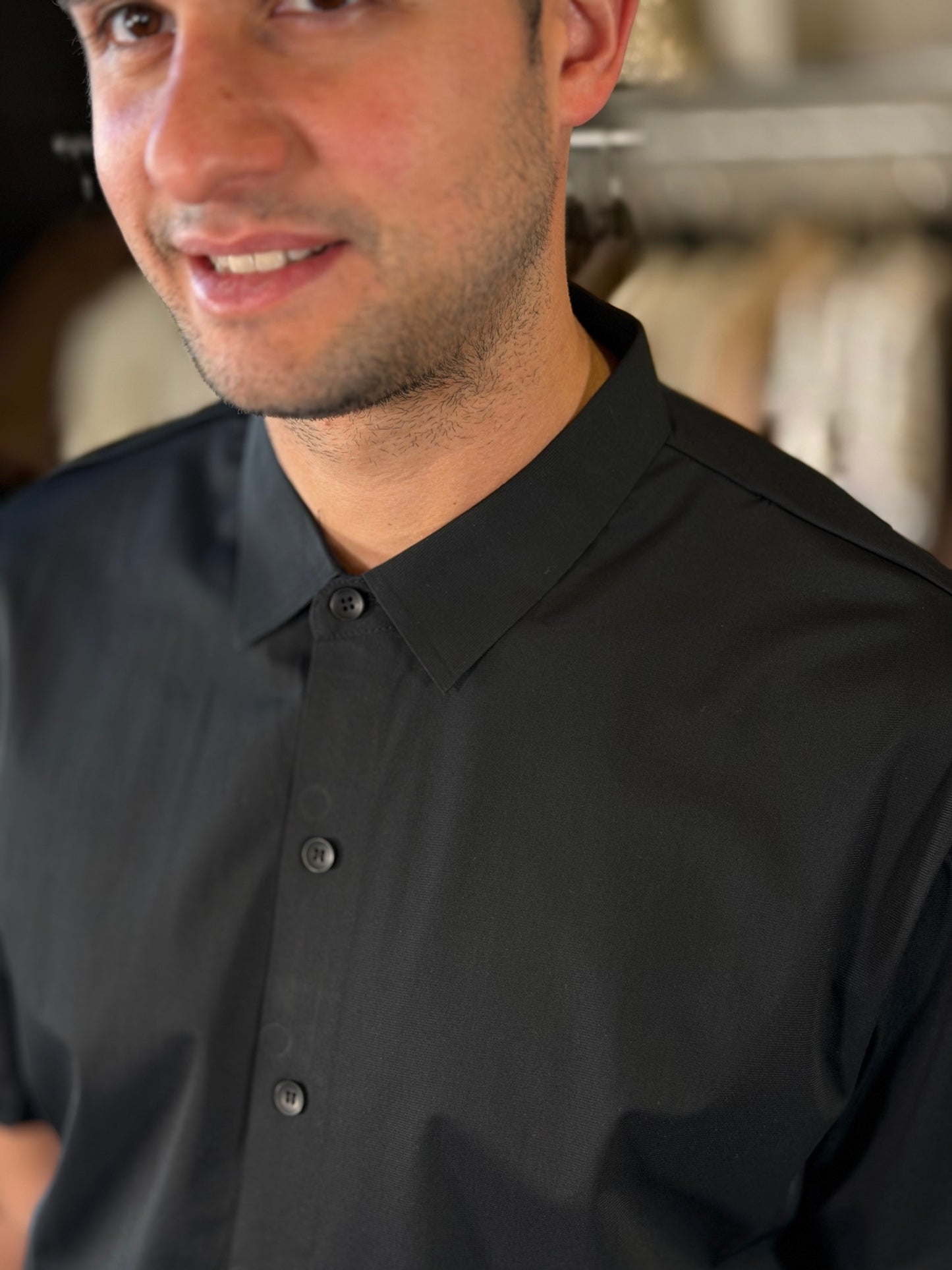 Camicia a maniche corte nera 2293