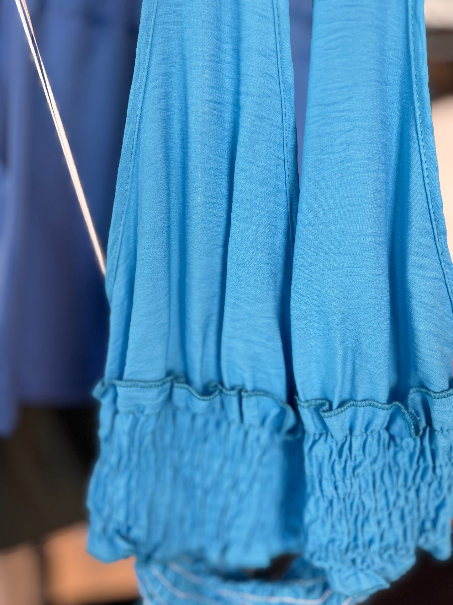 Top scollo all’americana azzurro in taglia unica 2647