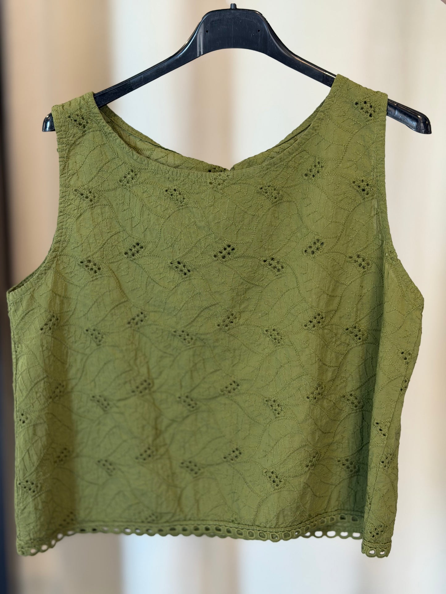 Top in sangallo verde in taglia unica 2789
