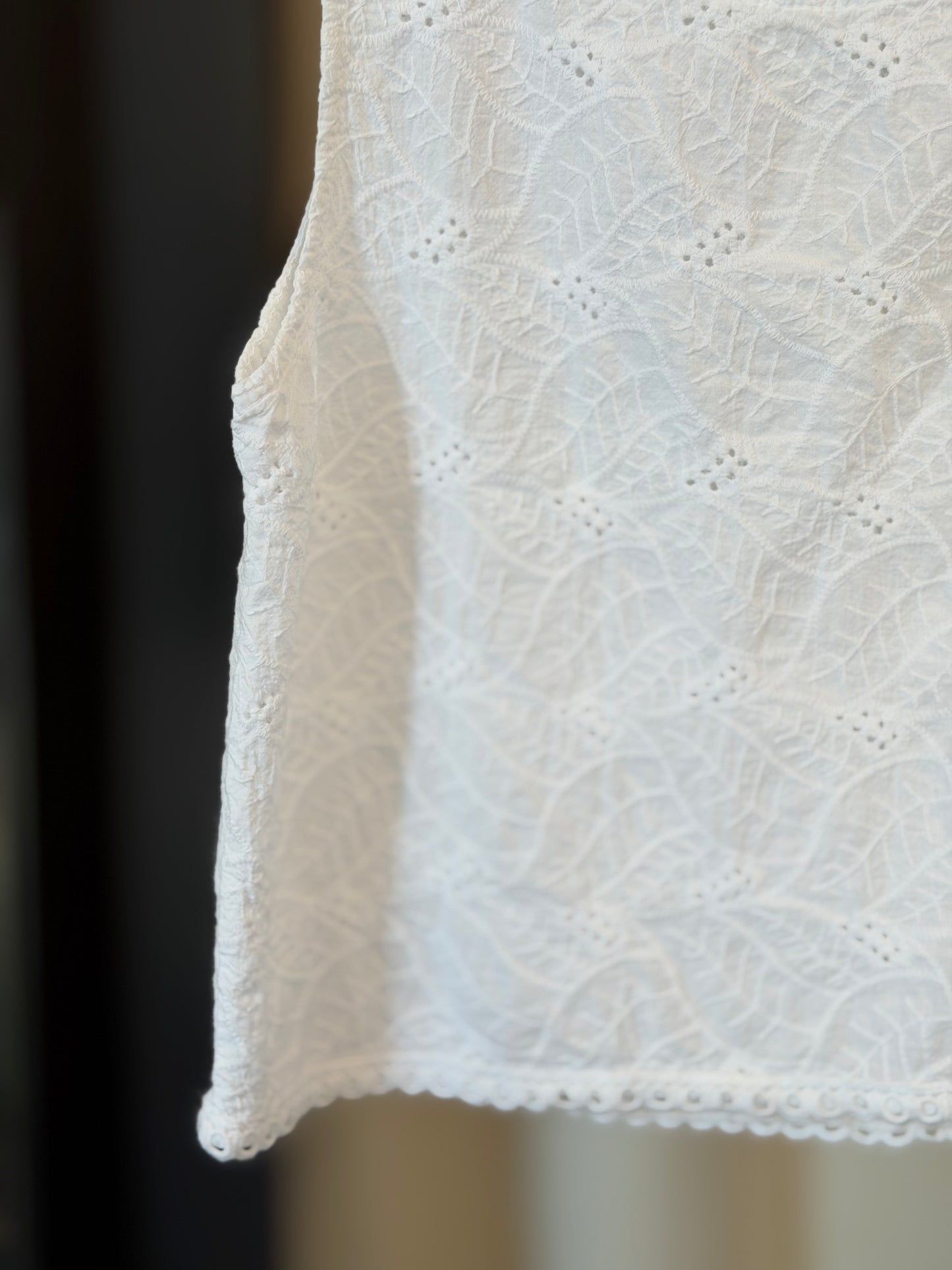 Top in sangallo bianco in taglia unica 2790