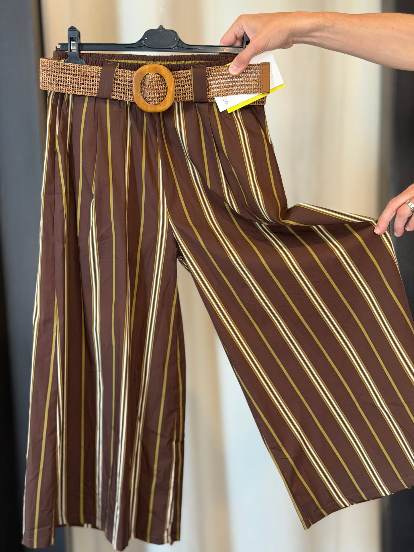 Pantalone a righe marrone in taglia unica 2800