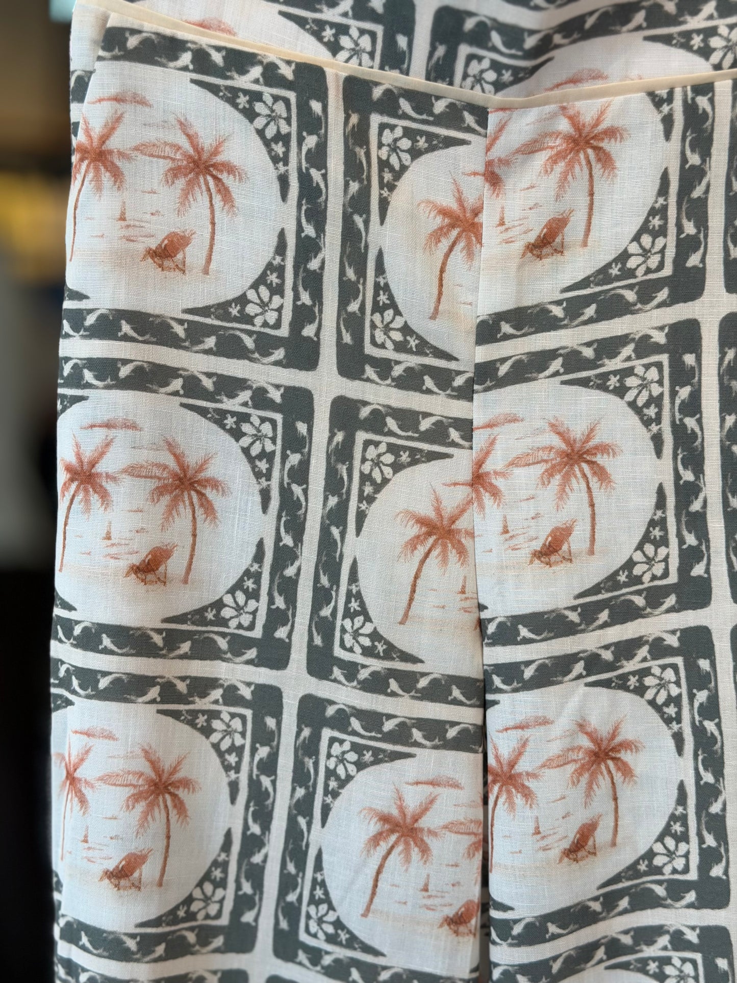 Pantalone a palazzo in fantasia verde in taglia unica 2815