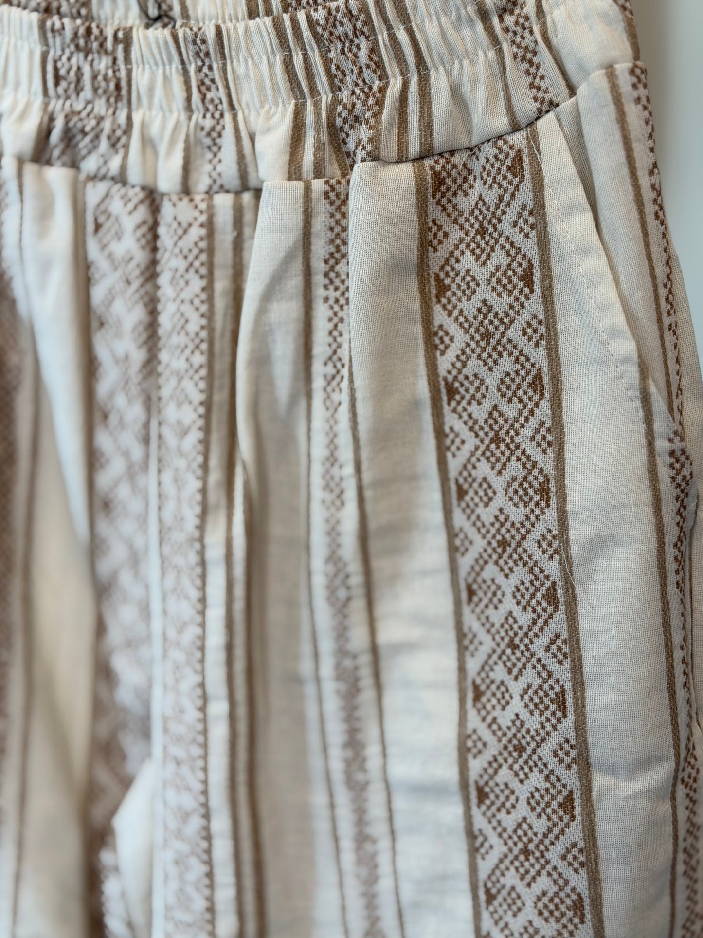 Pantalone a palazzo in fantasia beige in taglia unica 2819