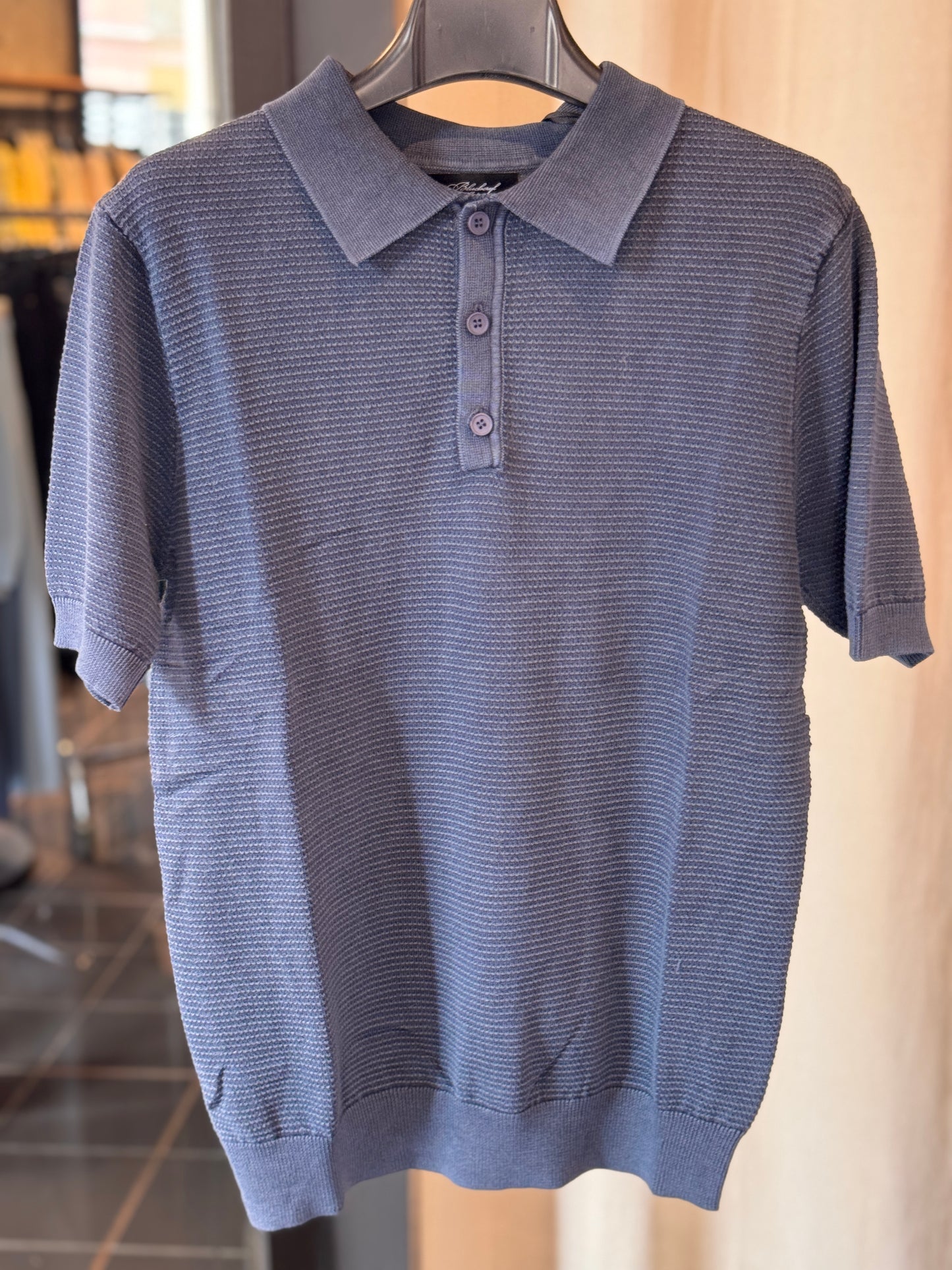 Polo in filo blu jeans 2833
