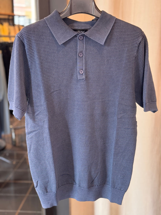 Polo in filo blu jeans 2833