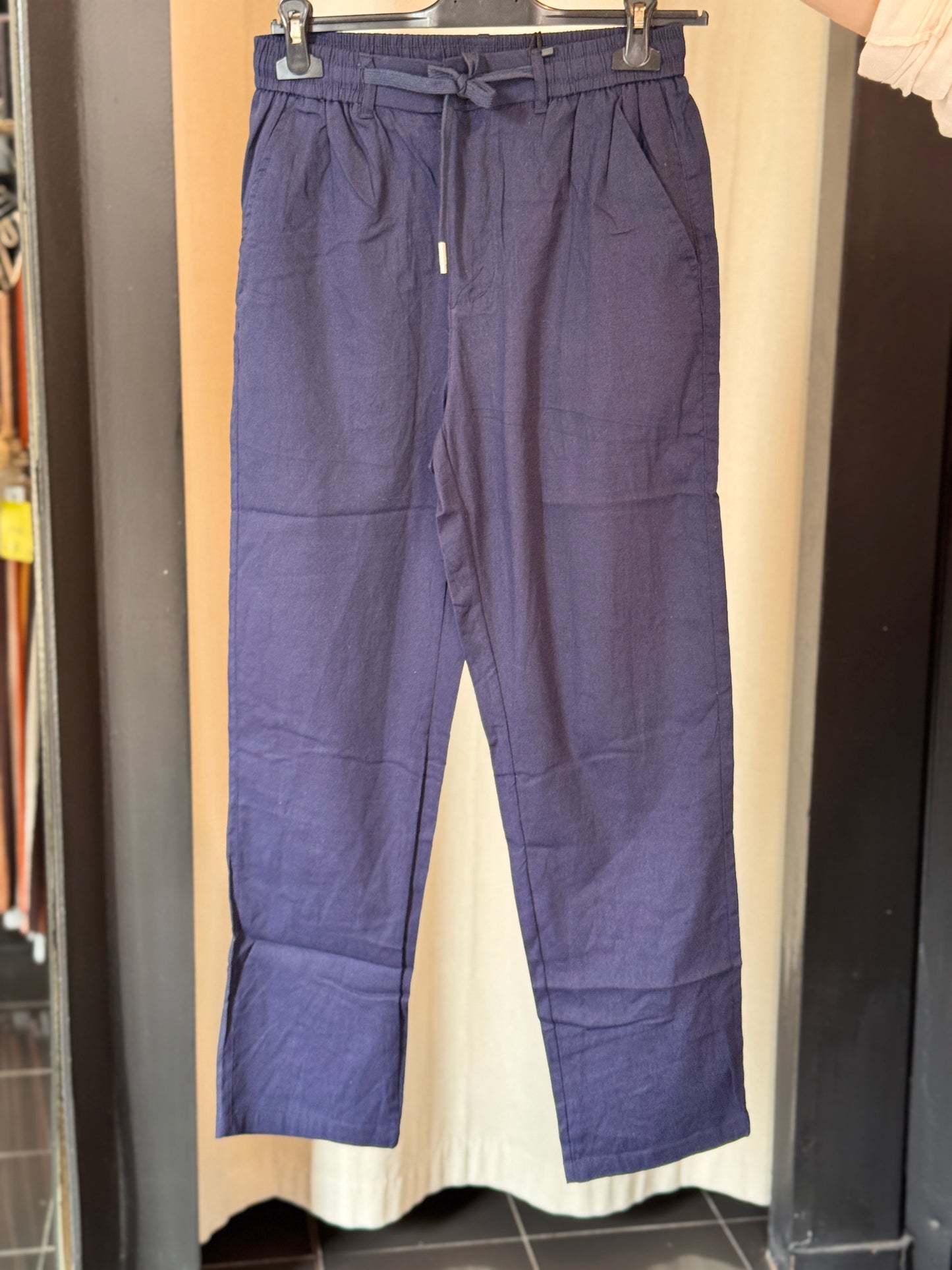 Pantalone blu Slim con coulisse 2838