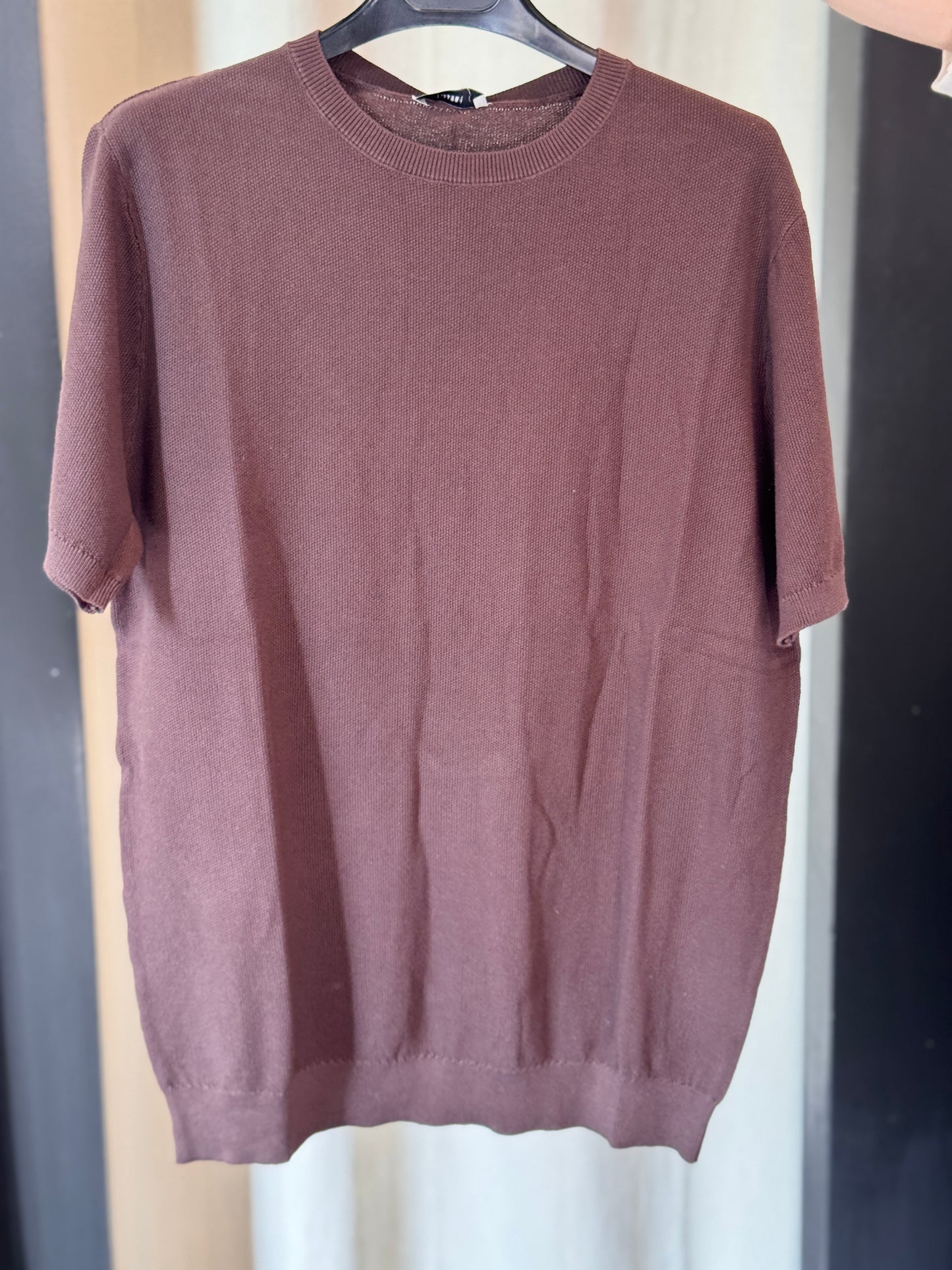 T-shirt in filo marrone 2831