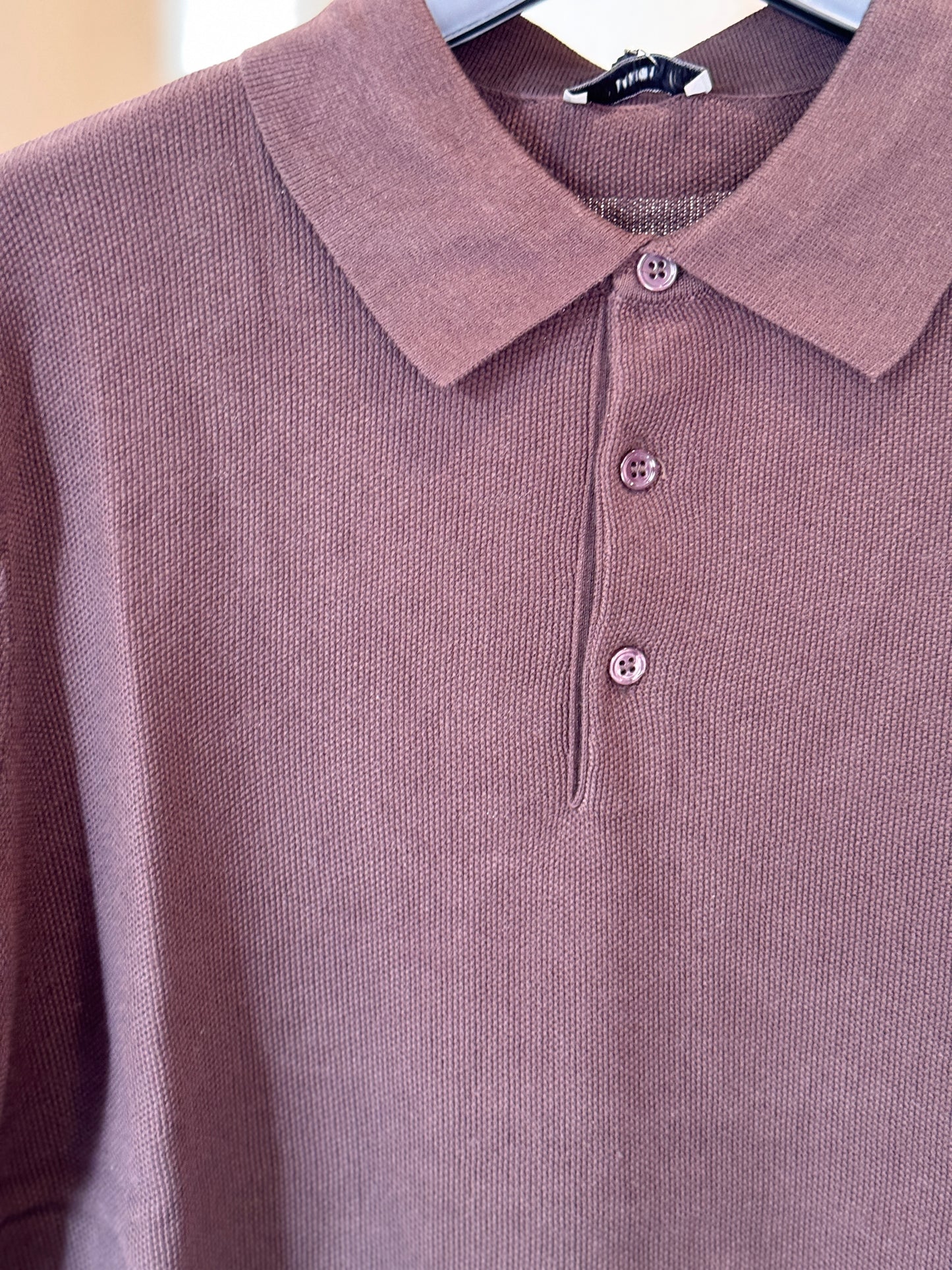 Polo in filo marrone 2835