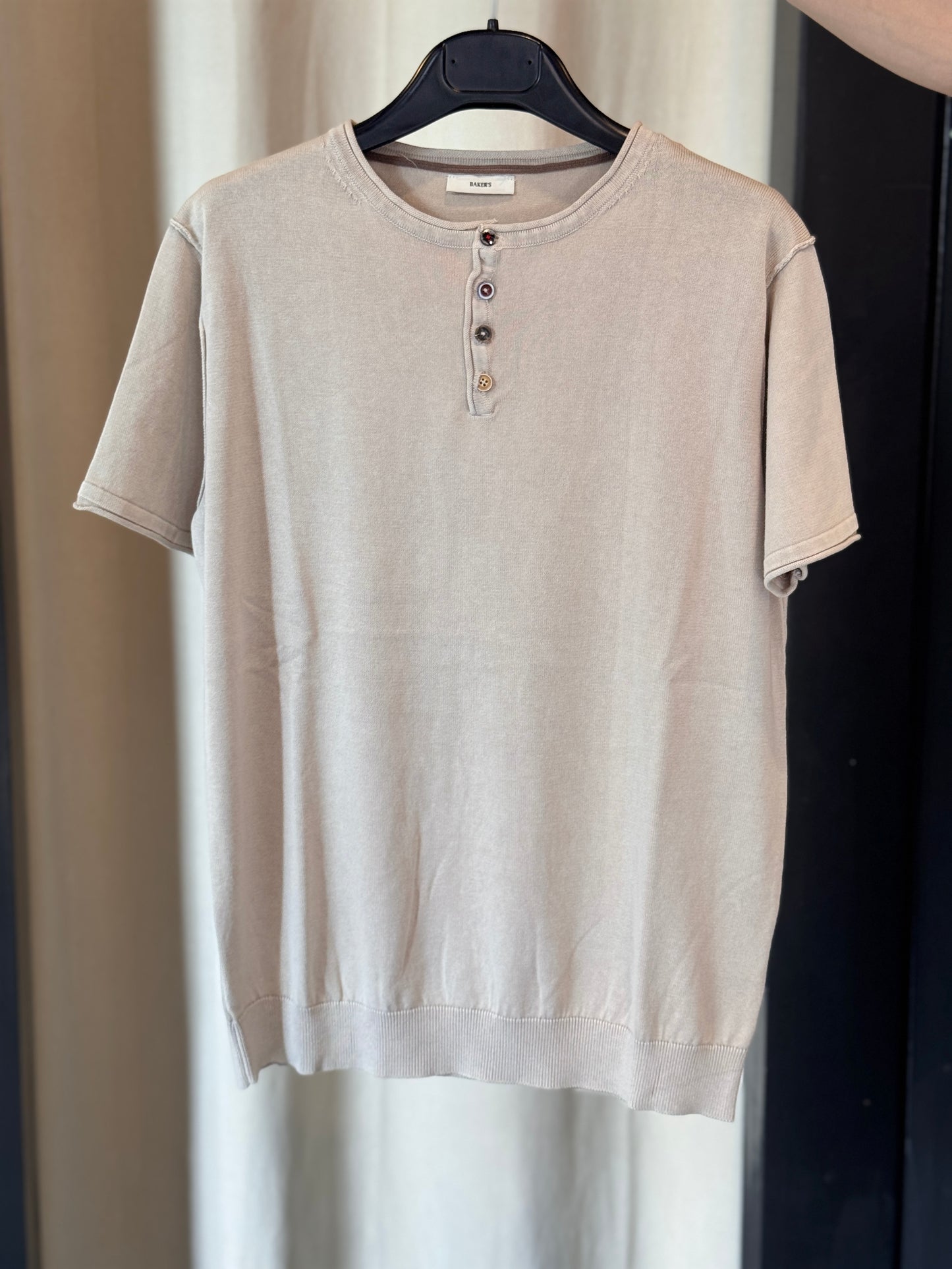 T-shirt in filo serafino beige 2836