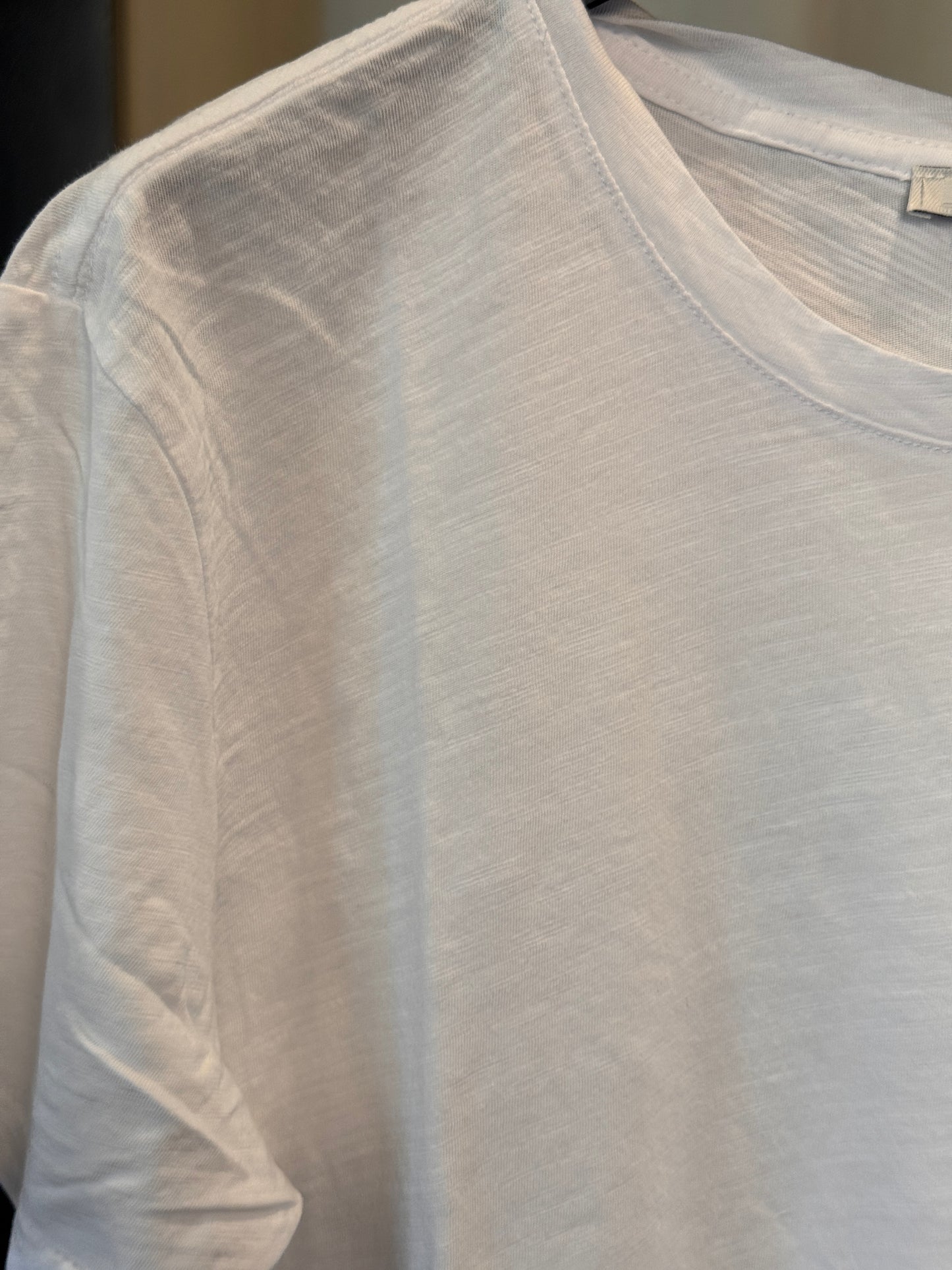 T-shirt bianca effetto cotone fiammato 2981