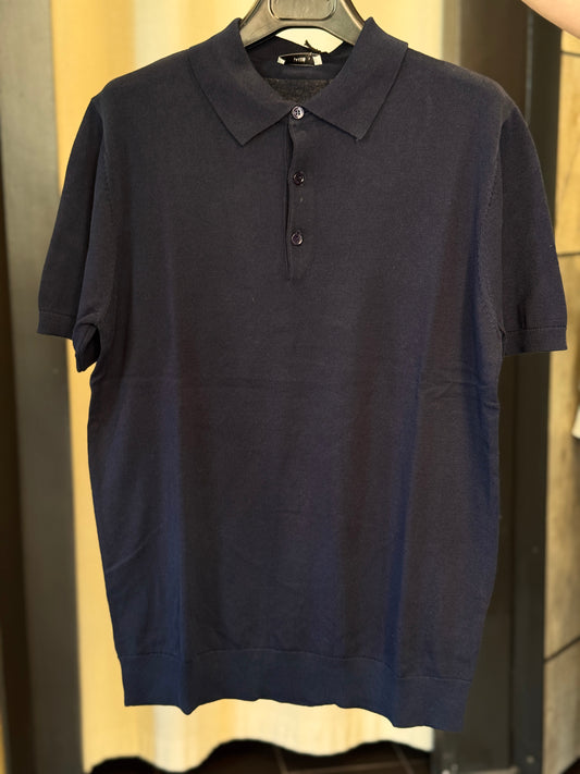 Polo in maglia blu 2976