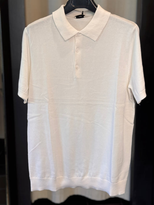 Polo in maglia bianca 2975