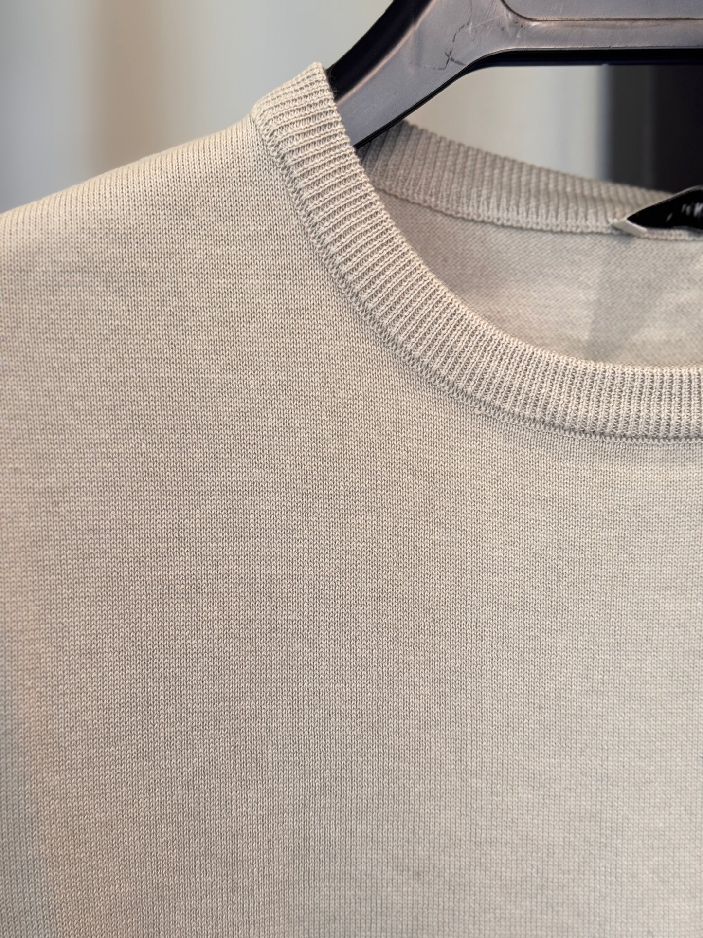 T-shirt in maglina girocollo grigio pietra 2973
