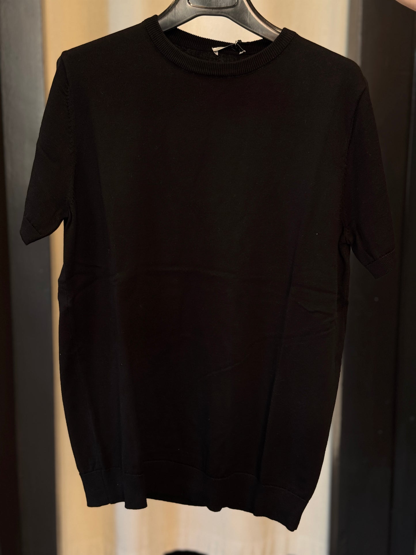T-shirt in maglina girocollo nera 2972