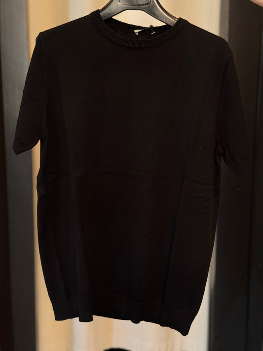 T-shirt in maglina girocollo nera 2972